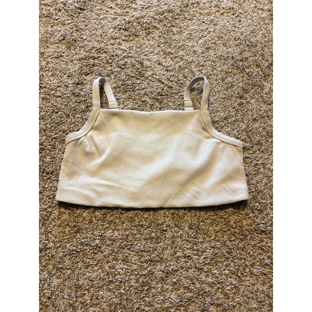 Aerie cream ribbed square neck bralette